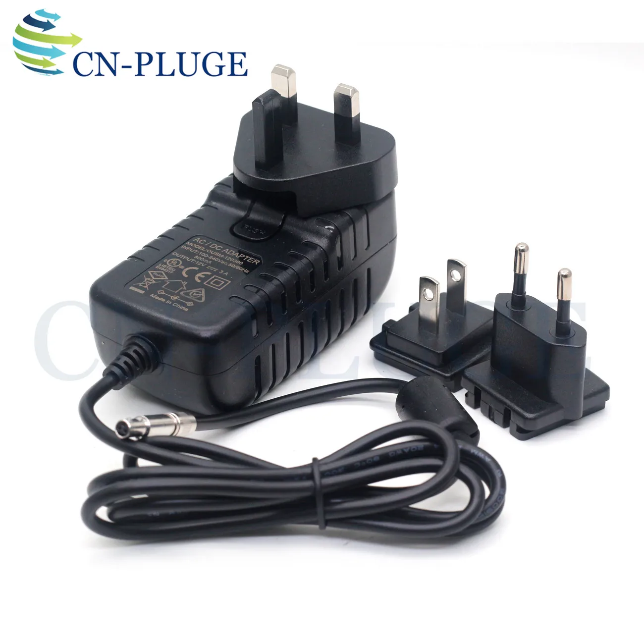 Odyssey 7Q Monitor Power 12V Adapter 3pin Female Supports European, American and British Plugs