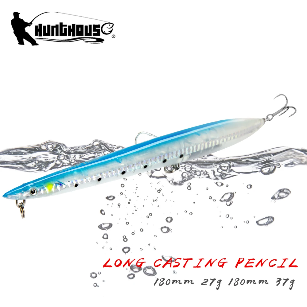 Hunthouse Pencil Fishing Lures Sandeel Surf Walker Lure Floating Sinking 180mm Long Casting Hard Bait Sea Fishing Stick Baits