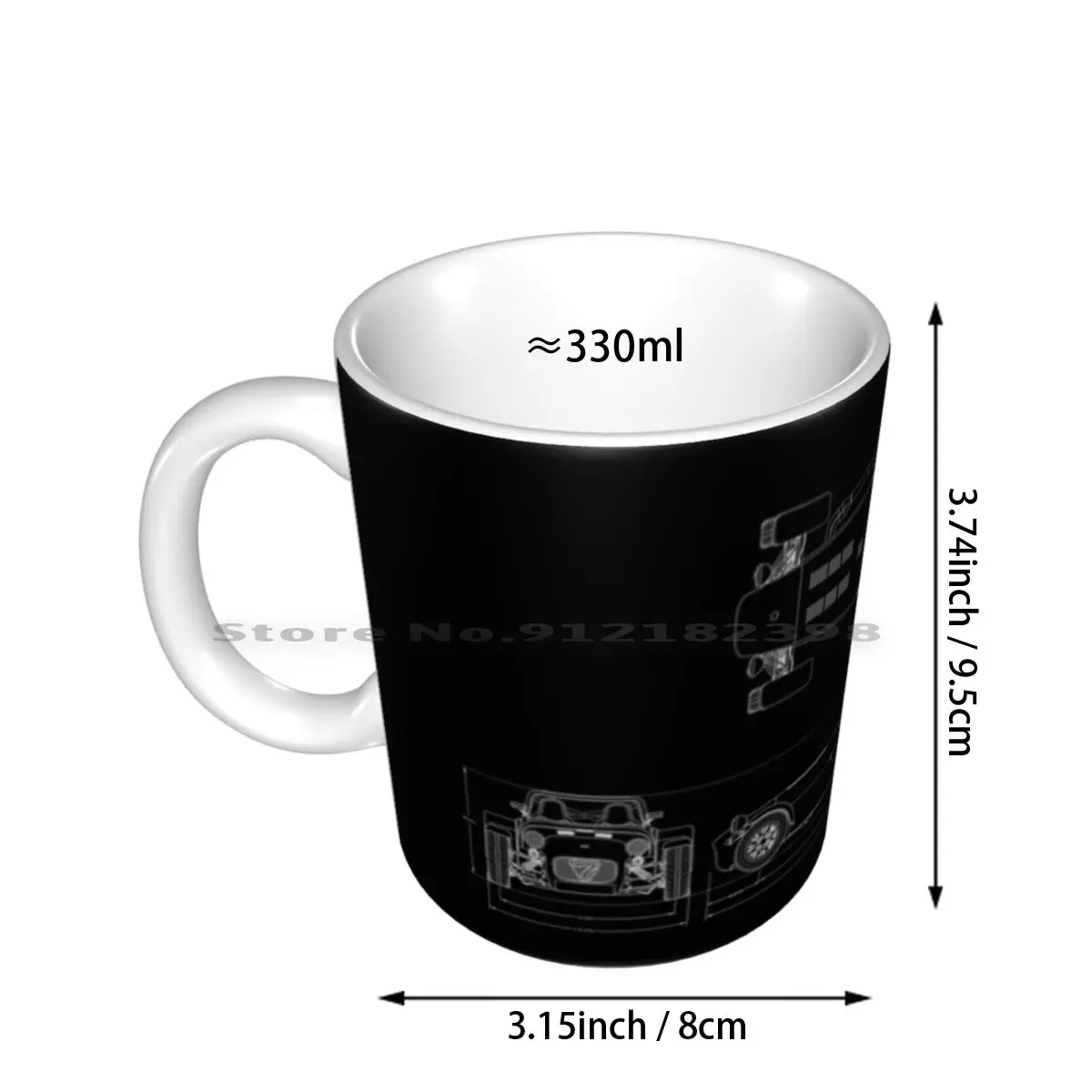 Caterham Seven Blueprint Ceramic Mugs Coffee Cups Milk Tea Mug Caterham Sports Car Motorsport Cars Creative Trending Vintage