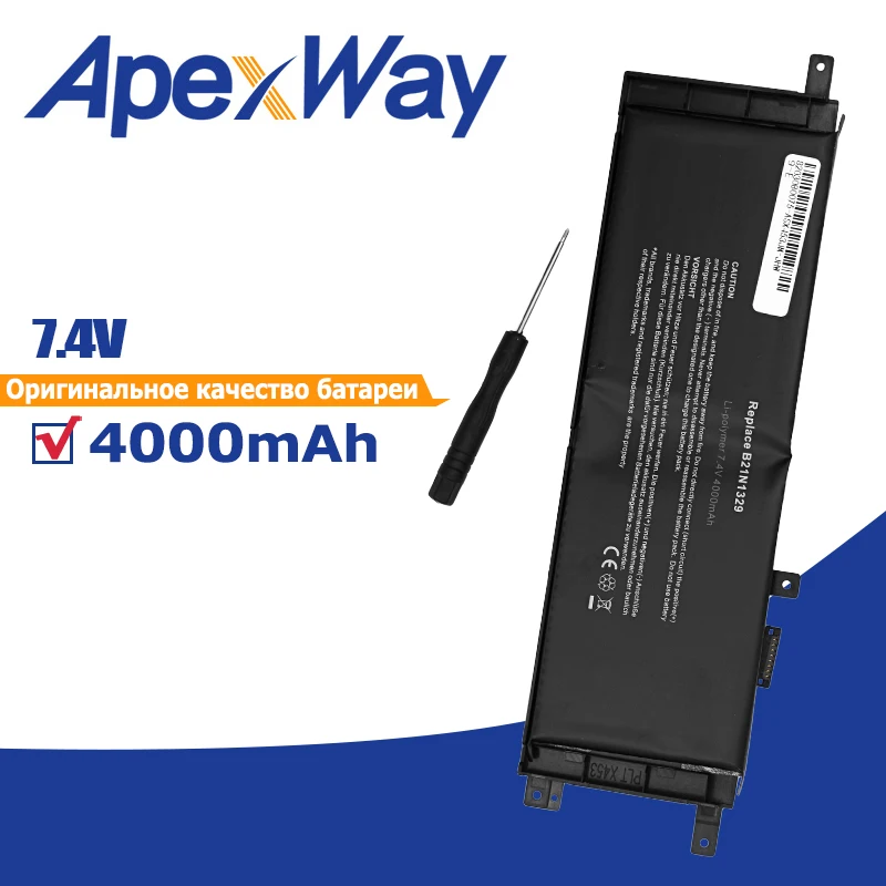 

Apexway B21N1329 Laptop Battery for ASUS D553MA X453 F553M X453MA F553MA X553MA F553SA X553MA-DB01 Ultrabook 7.4V 4000mAh