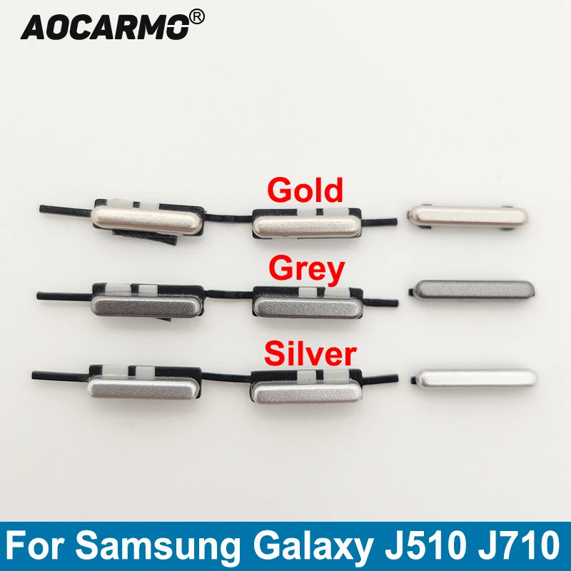 Aocarmo For Samsung GALAXY J510 J710 J5 J7 2016 Power Volume On /Off Side Button Key Replacement Parts