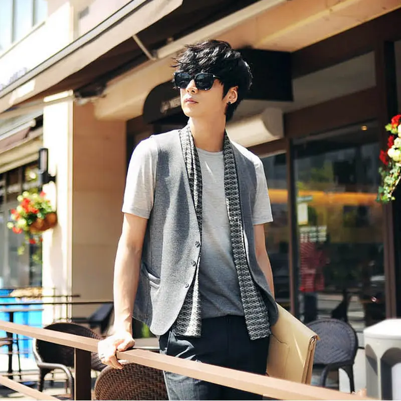 Nice Spring Fashion New Basic Casual Suit Vest Men,Brand Quality Tank Tops,Faux  Piece Waistcoat,Ship Plus Size XXL