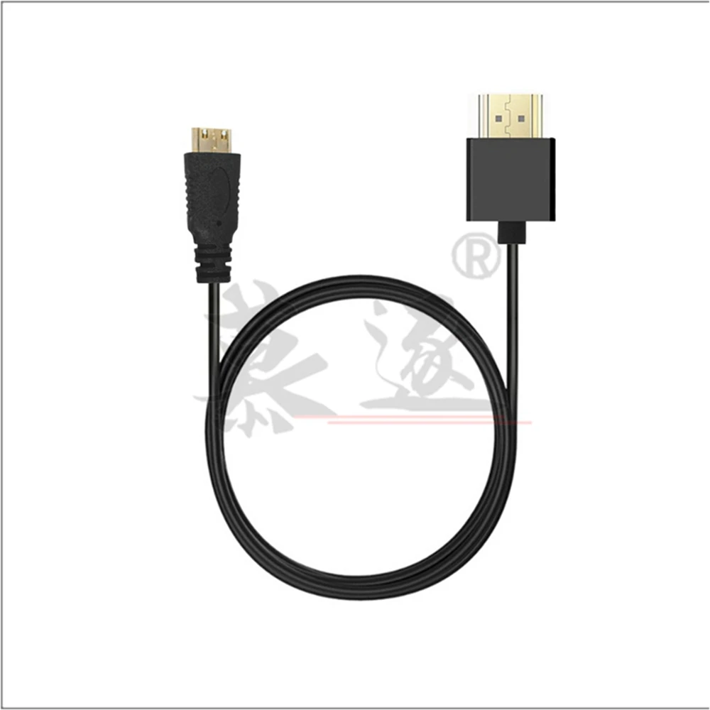 Micro HD-compatible male to HD OD 3.0mm Super Soft Thin Cables & Mini HDTV male Cable 2k*4k hd @60hz Light-weight Portable