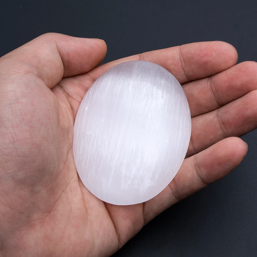 

1pc Selenite Energy Stone Natural Crystal Gemstone Egg Healing Chakra Remove Negative Energy Crystals Egg Pyramid