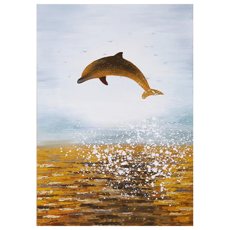 DIY 5D Diamond Painting,Embroidery Dolphin Jumping in the Sea, Oil Painting, Full Painting, Cross Stitch.Sale