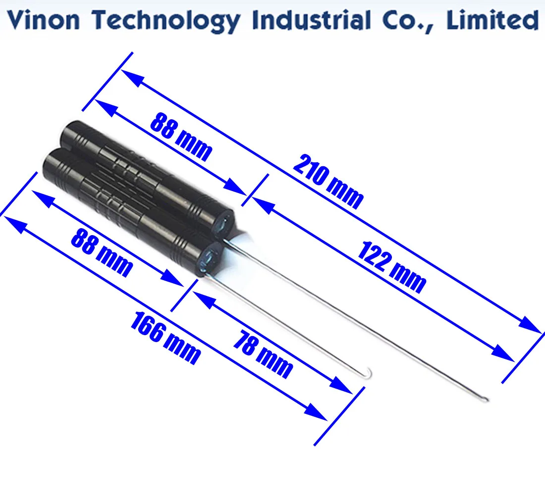 Molybdenum wire threading hook with lighting (Length 166mm, Length 210mm) for High Speed Medium Speed CNC Wire Cutting Machine