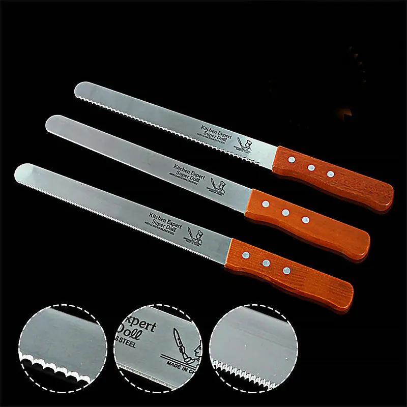 10 Inch Bread Knife Toast Stainless Steel Slicing Knives Cake Slicer Baking Pastry Cutter Serrated Blade Cake Tools Bakeware