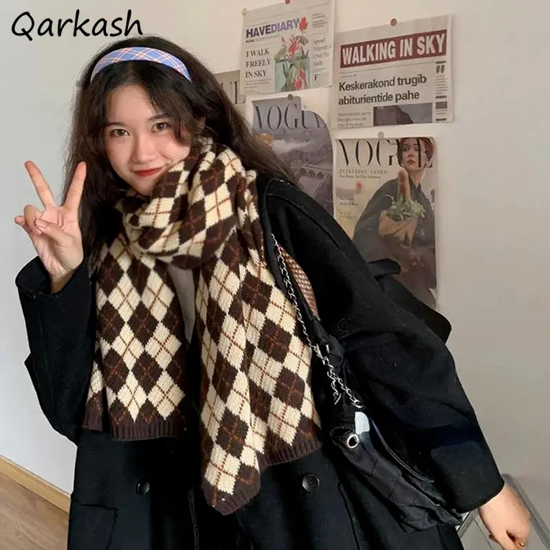 Scarves Women Winter Retro Cool Female Casual Ins European Style All-match High Street Light Soft Basic College Classy Aesthetic