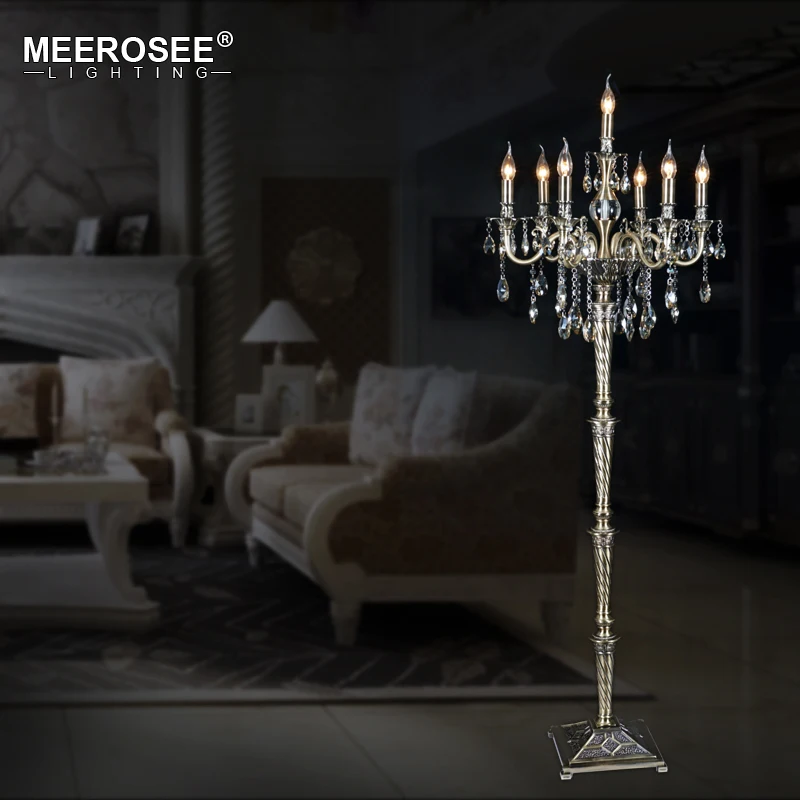 Modern Crystal Floor Lamp Floor Stand Light Fixture Cristal Candelabra Standing Lamp High Quality Home Decoration Lighting