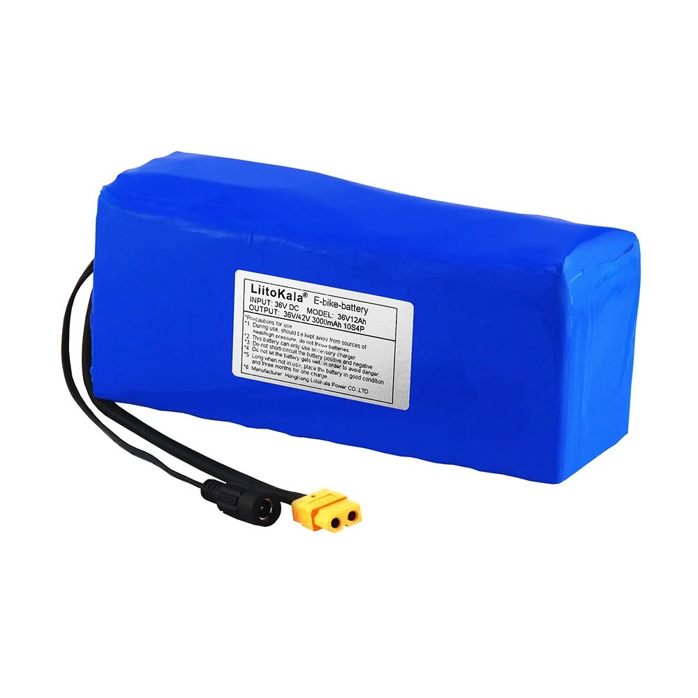 LiitoKala 36V 12ah 10S4P Lelectric bicycle battery pack 18650 Li-Ion Battery 500W High Power  42V Motorcycle Scoote XT60 Plug