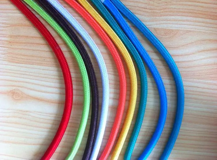 2*0.75mm 2/5M Edison Textile Braided Cable Round Fabric Electrical Wire Chandelier Cable Pendant Lamp Wires Vintage Lamp Cord