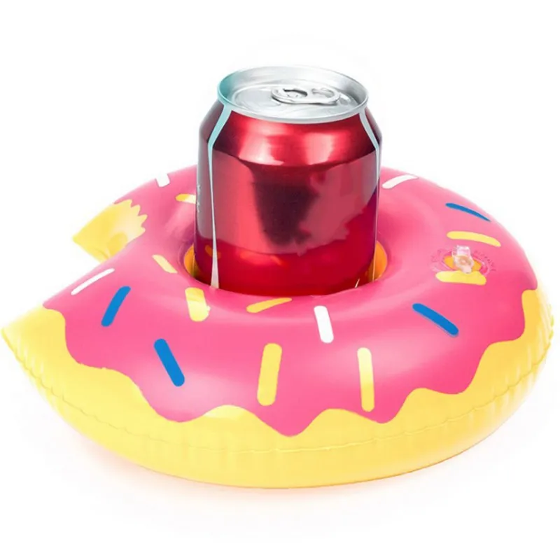 1pcs Donuts Drink Holder Water Fun Toy Swimming Pool Rafts Inflatable Floating Beach Summer Party Kids Phone Cup Cover