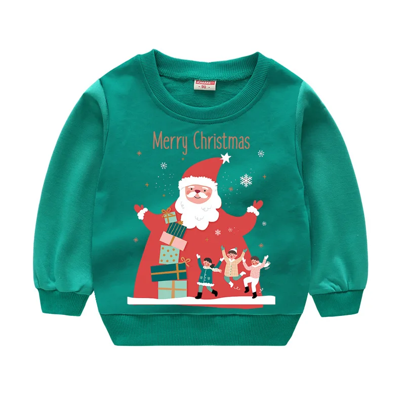 Christmas Costumes Clothes for Boys Sweatshirts Cotton Kids Pullover Tee Shirts Baby Girls Sweater Santa Gift Girls Jumpers