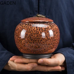 Tea Caddy Ceramic Household Tea Caddy Storage Tank Sealed Tank Storage Home Living Room Tea Table Decoration Accessories
