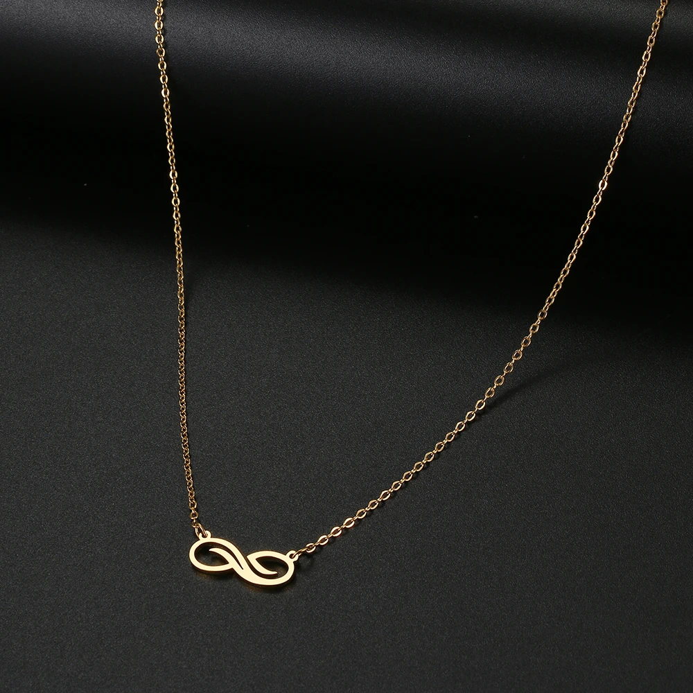 Stainless Steel Necklaces Infinity Symbol Style Pendant Collar Chain Fashion Necklace For Women Men Jewelry Friends Best Gifts