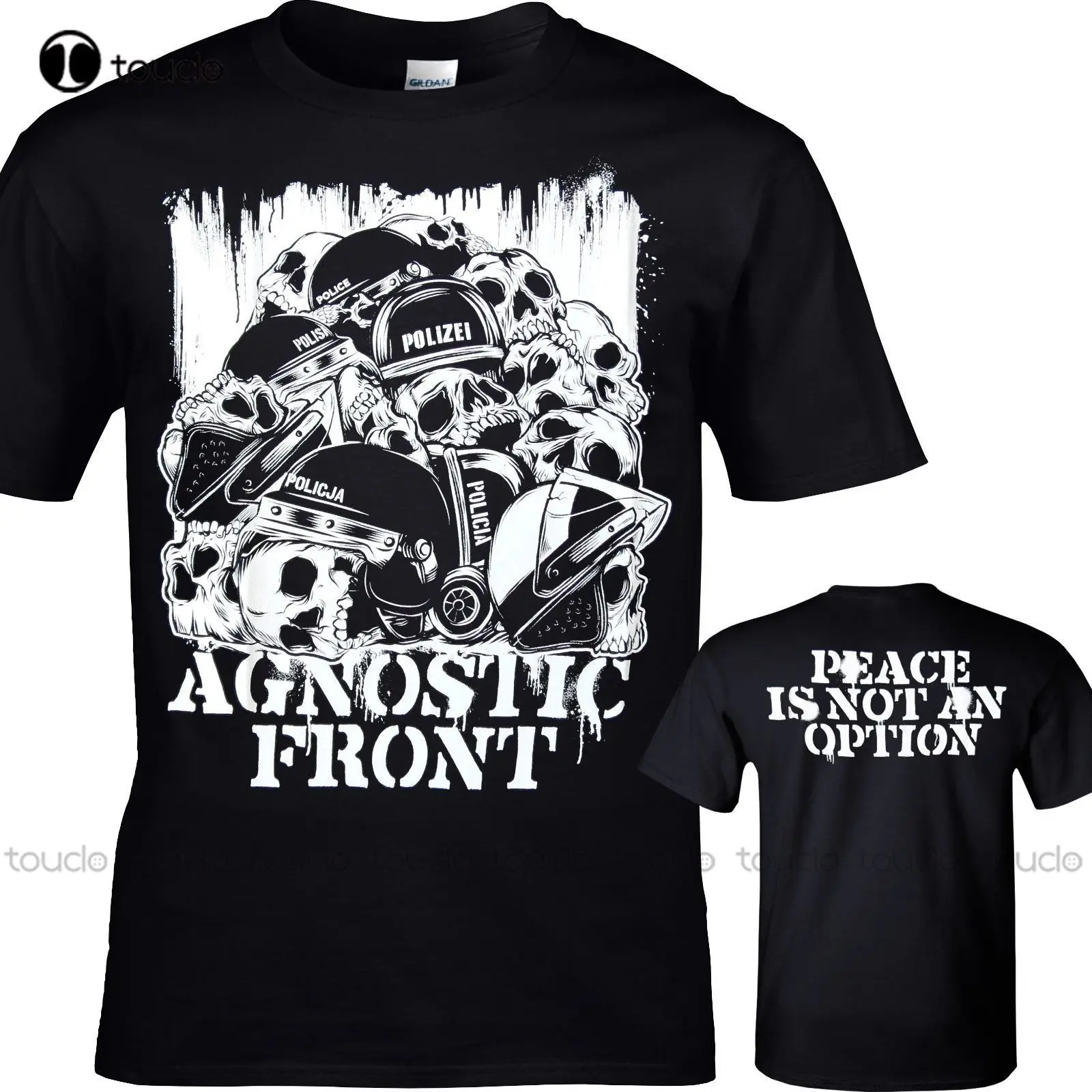 Men T Shirt  Summer Male O-Neck Agnostic Front - Police T-Shirt New Hardcore Punk Skinhead Cheap T Shirts Custom Unisex Tee