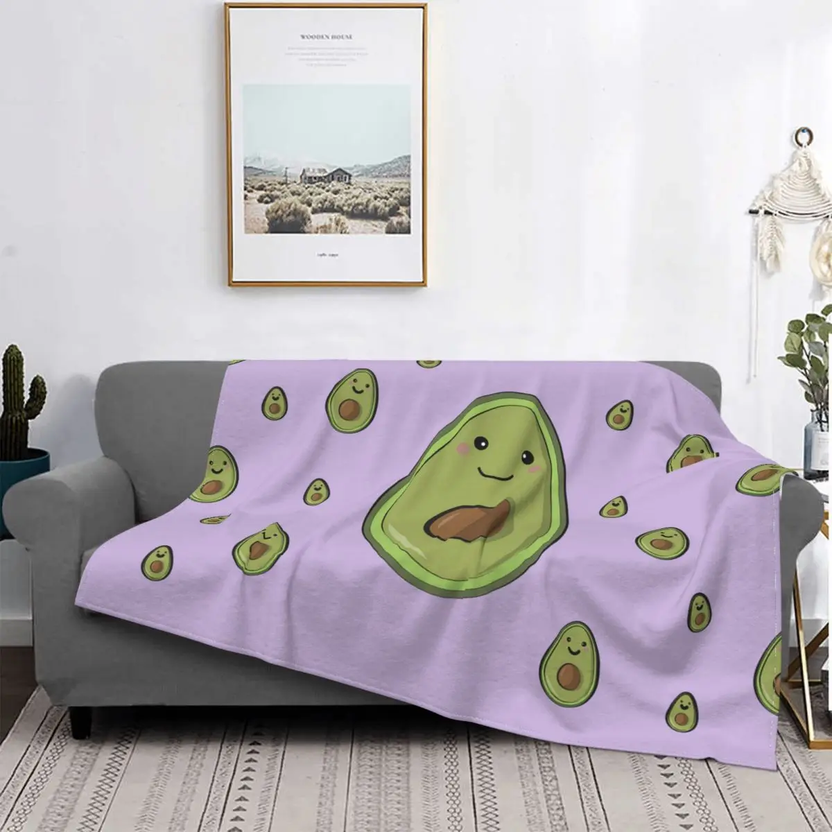 

Cute Avocado Kawaii Blankets Flannel Decoration Avocados Lover Portable Soft Throw Blanket for Bedding Outdoor Plush Thin Quilt