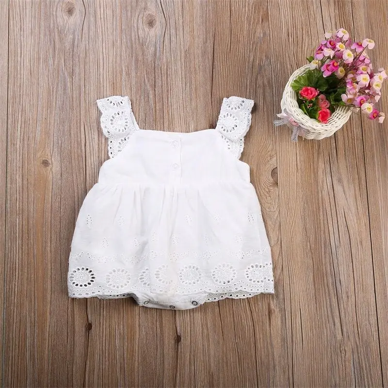 Newborn Infant Baby Girl Infant Lace Romper Jumpsuit Bodysuit Clothes Outfit white baby girl bodysuit mini dress lace hollow out