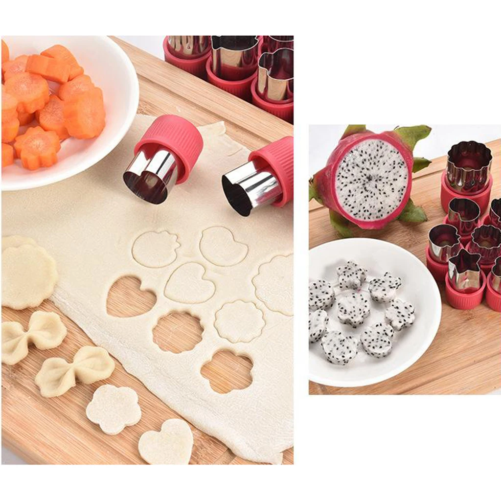 Set von 12 Ausstechformen Sandwiches Obst Cutter Formen Set Edelstahl