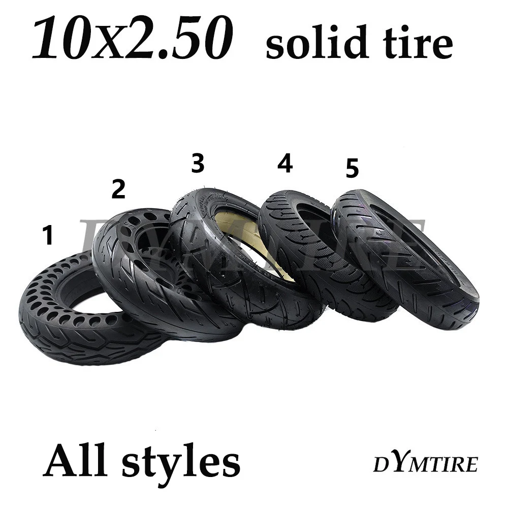 

10x2.50 Solid Tire for Electric Scooter 10 Inch Front and Rear Wheel Explosion-Proof Stab-Proof Tubeless Tyre