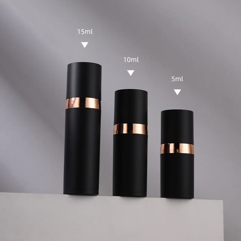 الرش رذاذ زجاجة محلول زجاجة ضخ بلاستيكية 15 مللي 30 مللي 50 مللي مضخة تفريغ زجاجة السفر تعبئة الحاويات أسود خفيف