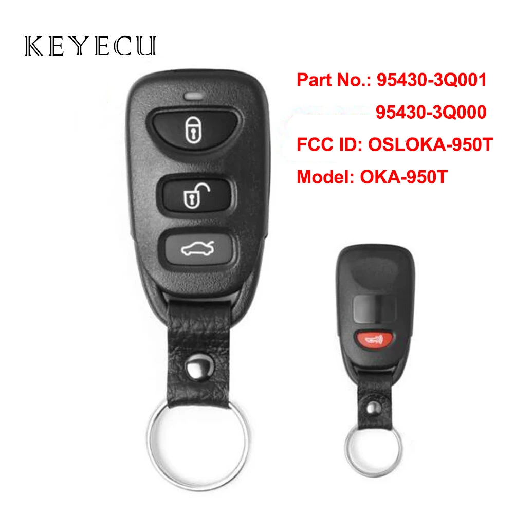 

Keyecu Remote Car Key Fob 4 Buttons for Hyundai Sonata 2011 2012 2013 2014 2015 OSLOKA-950T, 95430-3Q000, 95430-3Q001