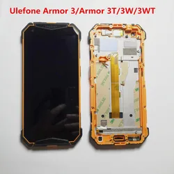 Original Para Ulefone Armadura 3/Armadura T/3W Display LCD Assembléia Digitador Com Moldura + Painel de Vidro Da Tela Toque substituição