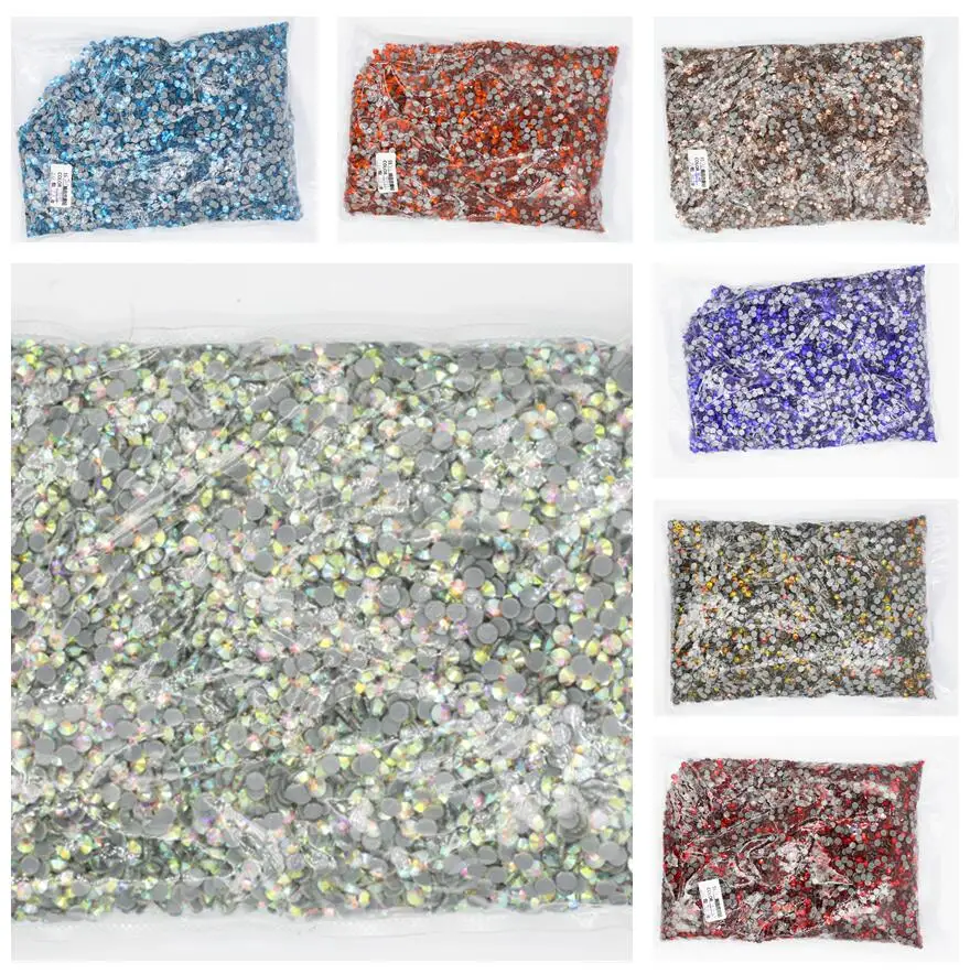 

SS16 Big Bulk Bag 100Gross 45Colors Wholesale Top Quality Better DMC Hotfix Rhinestones Crystal Hot Fix Rhinestone Garment