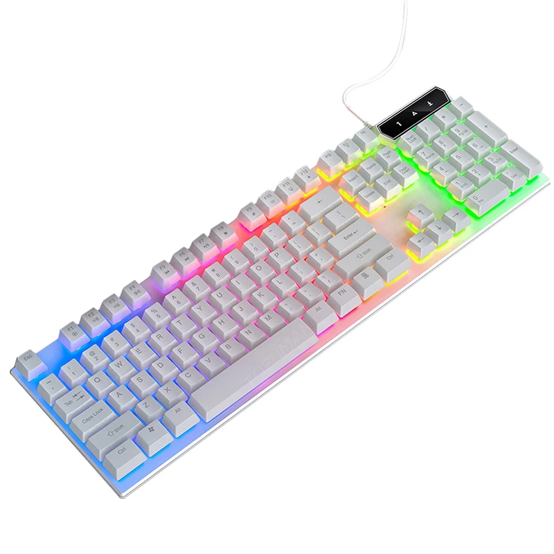 RGB Keyboard LED Gaming Keyboard 104 Tombol Backlit Kabel Lampu RGB USB Aksesori Komputer Keyboard Keyboard Game Mekanis