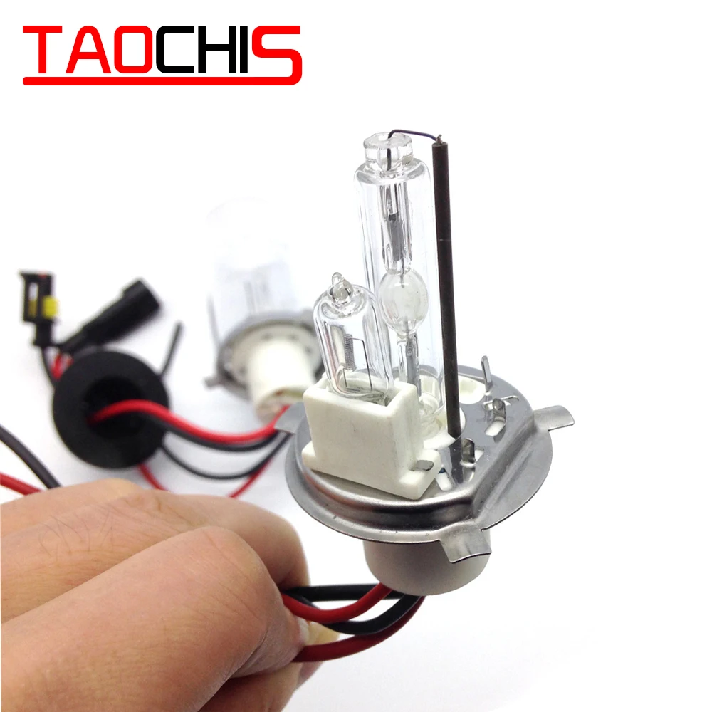 

TAOCHIS 12V 35W 55W 75W 100W H4-2 Hi/Lo Xenon Bulbs Halogen Lamp Headlight 4300k 5000k 6000k 8000k 10000K Car fog Lights Bulbs