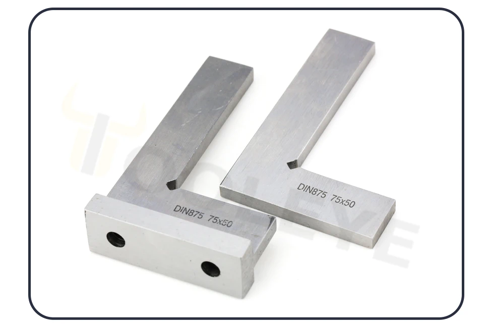 Try Square Flat Edge Square Ruler 90 Degree Woodworking Tools Metal Right Angle Ruler Measurement Tools Set-Square 50x40/75x50mm