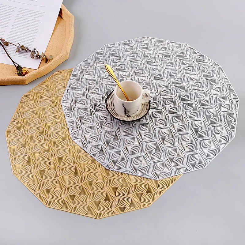 PVC foglie tropicali geometrico antiscivolo cucina tovaglietta sottobicchiere isolamento Pad piatto tazza da caffè tovaglietta Home Hotel Decor 51175