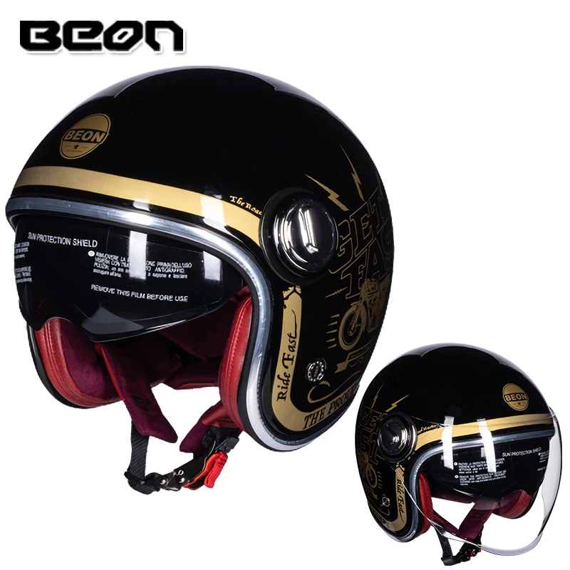 

BEON B108A motorcycle helmet 3/4 open face helmets motocross vintage casque Moto Casque Casco Capacete Retro Helmet