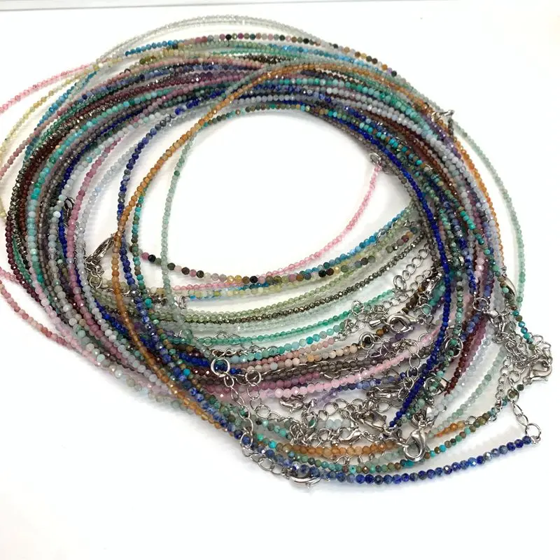 Natürlicher Kristallquarz-Achat-Turmalin-Stein, 2–3 mm, Schneidperlen, Mini-Halsketten, Armband eignen sich für Geschenke für Männer und Frauen – Detail 13