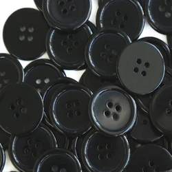 1 Inch Resin Black and White Buttons 25mm Sewing Flatback Button Black Colored Pack of 50