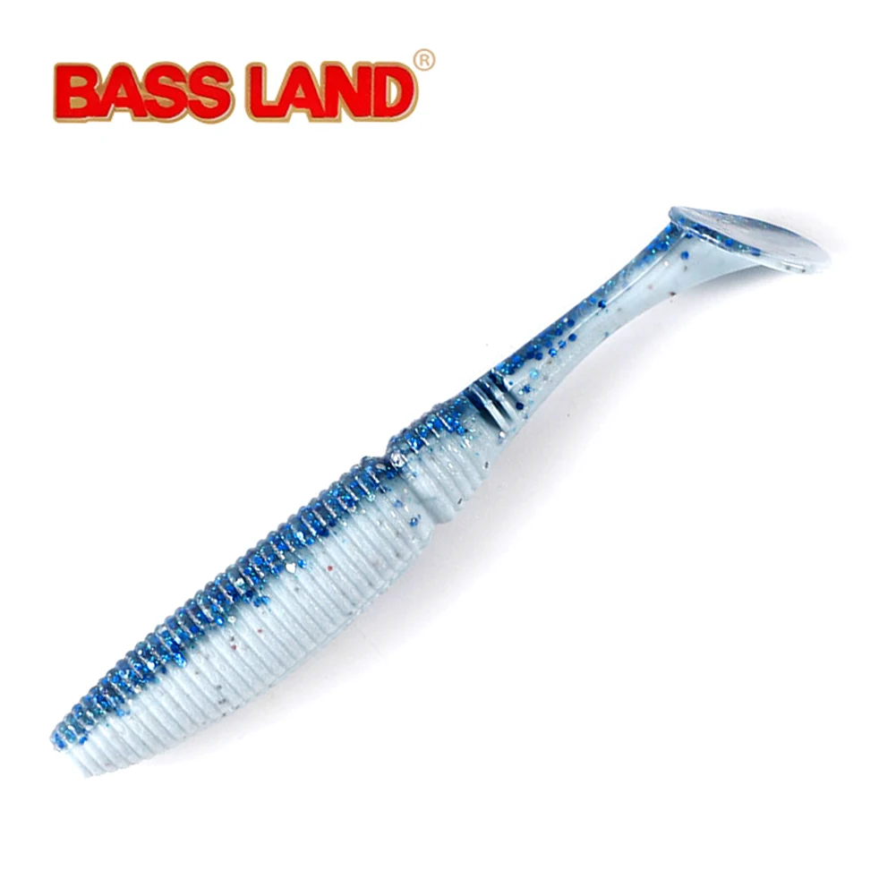 Bassland Soft Lure 75mm 4g Paddle Tail Drive Shad Double Color Artificial Wobblers Bass Pike Leurre Souple