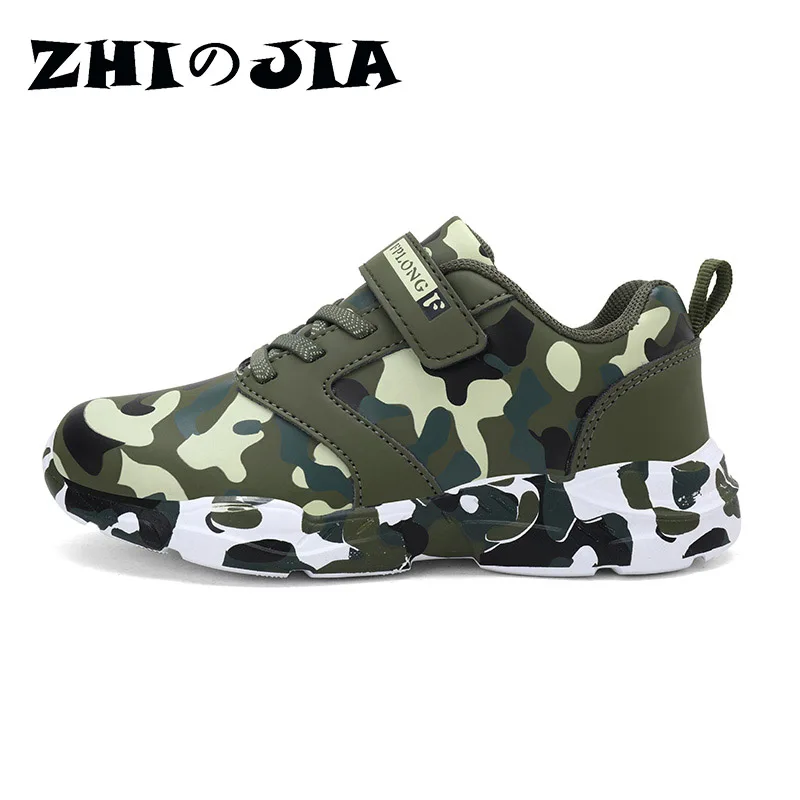 

Children's Sports Shoes Lightweight Boys Casual Breathable Mesh Camouflage Leather Breathable Soft Running Fashion Sports Shoes