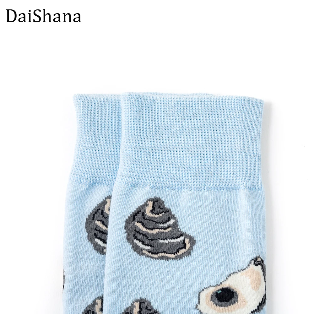 DaiShana-calcetines Divertidos Harajuku para mujer, medias divertidas de comida, mariscos, camarones y calamar, calcetines Divertidos de leche, vida creativa