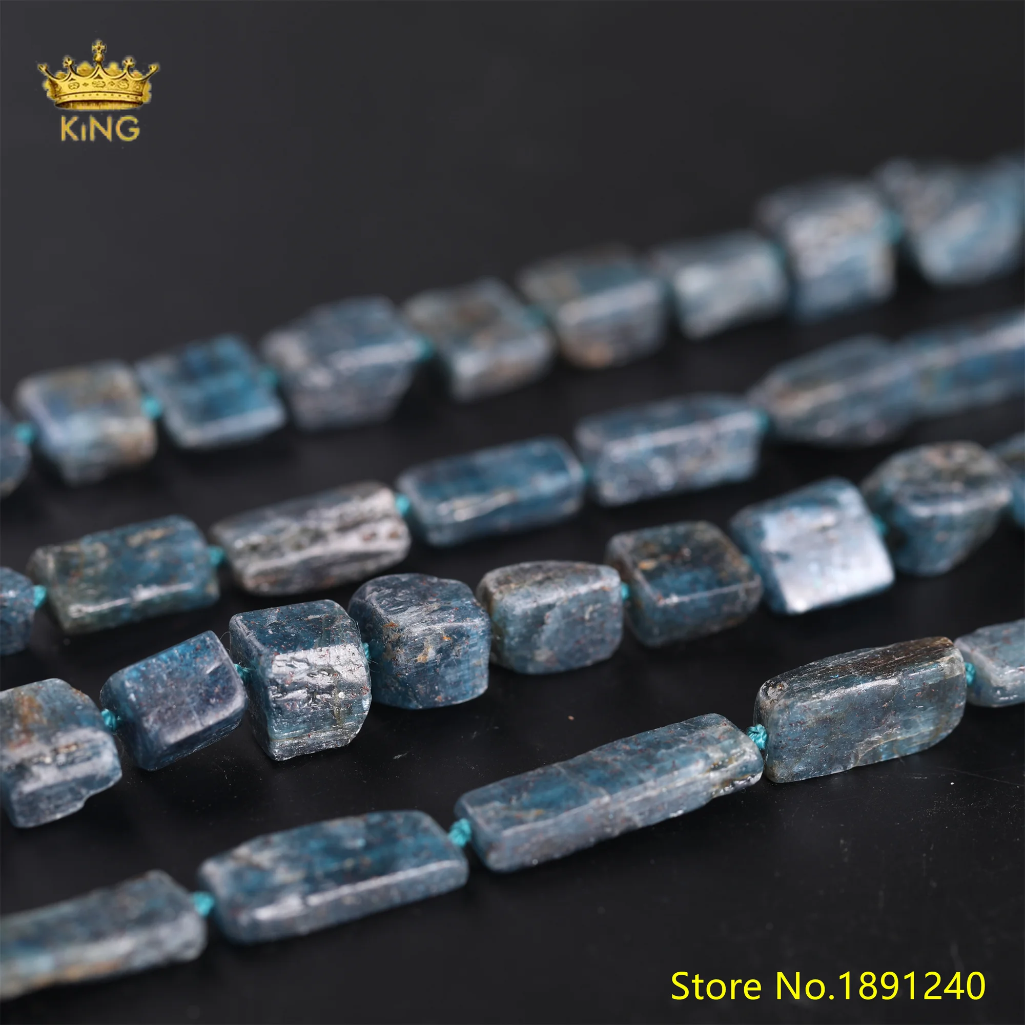 King Natural Kyanite Tablet Square Interval Bead Pendant, Necklace Treasure Slate Charm Diy Bohemian Jewelry Making