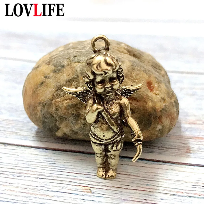 Colgante de Latón con Diseño de Eros y Cupido para Collar, Mitología Griega, Dios del Amor, Ángel, Llavero, Amuletos Colgantes, Accesorios DIY