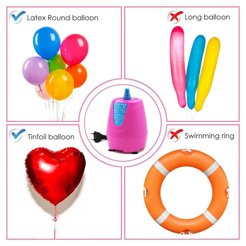 Portable Air Pump 220V Electric High Power Iator Lightweight Iatable Tool for Balloon Party Decoration