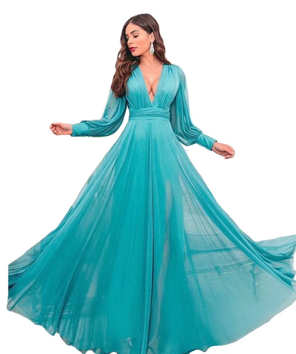 2020 Womens Sleepwear Custom Made Robes V Neck Long Sleeves Sheer Nightgown Sweep Train Plus Size Prom Bridesmaid Shawl