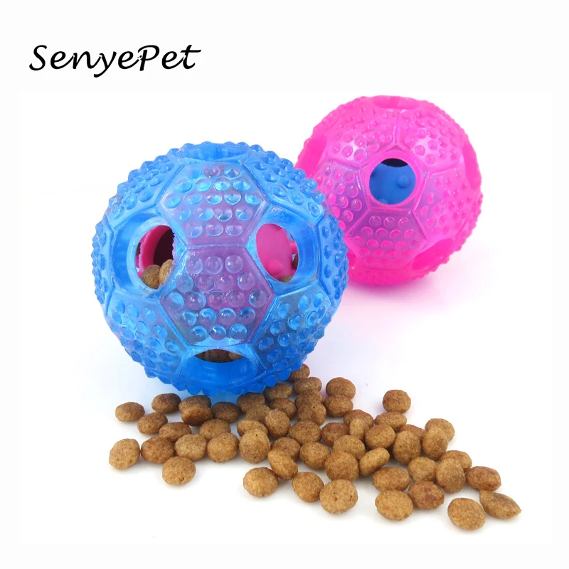 Interactive Dog Cat Food Treat Ball Pet Shaking Leakage Food Container Durable Resistant Non Toxic Rubber Elasticity Ball