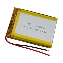 3.7V 4000 mAh 105068 Polymer Rechargeable Lithium LiPo Li Battery For Speaker DashCam GPS MID DVC PSP Phone Power Bank Tablet PC