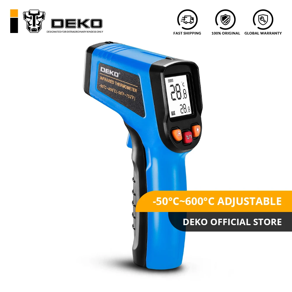 DEKO WD01 Non-Contact -50-600 Blue Laser LCD Display IR Infrared Digital C/F Selection Surface Temperature