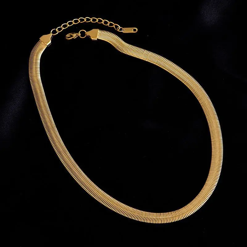 MEYRROYU Stainless Steel Two Color Link Chain Necklace For Women Choker 2021 Trend Punk Hip Hop Party Gift New Fashion Jewelry