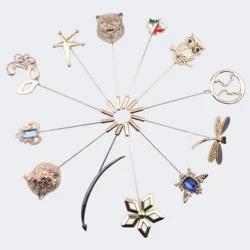 Fashion New Men's Long Brooches Retro Cartoon cute animal Head Alloy Brooch Pins Collar Suit Stick Breastpin Pin Men Suit