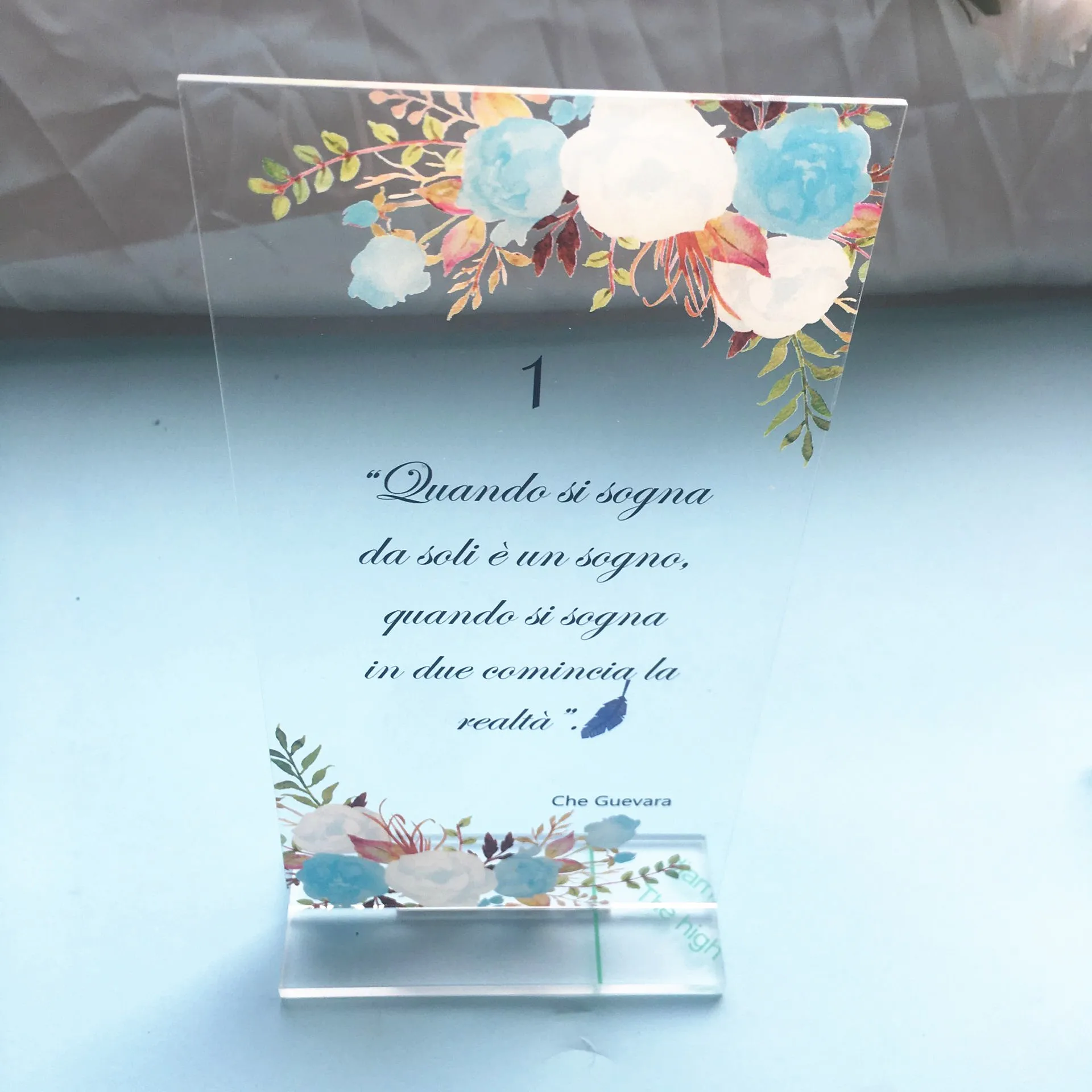 

High Quality UV New Menu Card Wedding Table Acrylic Invitation Card With Stand Holder Uv Printing, Environmentally Friendly Ink