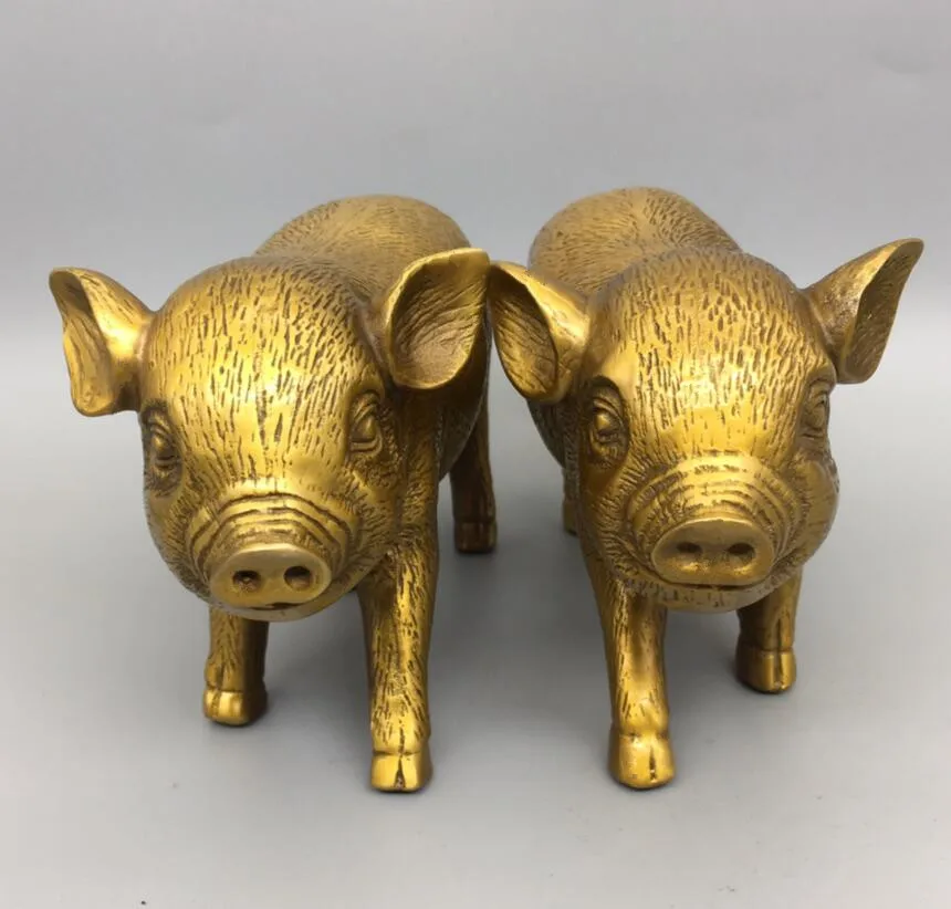 

Archaize brass recruit wealth pig crafts statue A pair