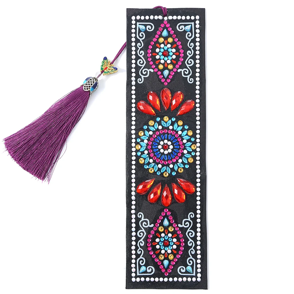 5D Diamond Painting Exquisite  Leather Bookmarks Tassel Bookmarks Special Shaped Diamond Embroidery Craft decoration